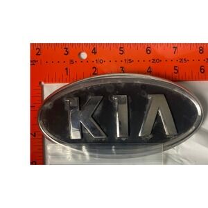 Kia Oval Logo Emblem Badge Chrome Silver Black 6.25 x 3.25 Replacement Trim